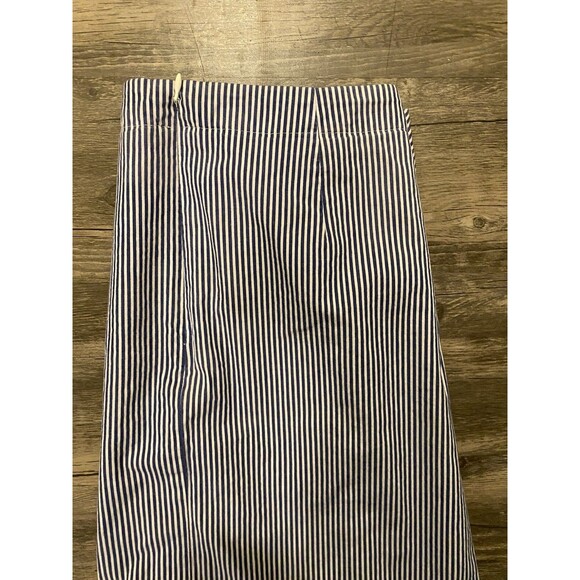 Talbots Woman Cotton Blend Blue Pinstriped Lined A-Line Skirt Size 10 - Picture 7 of 7